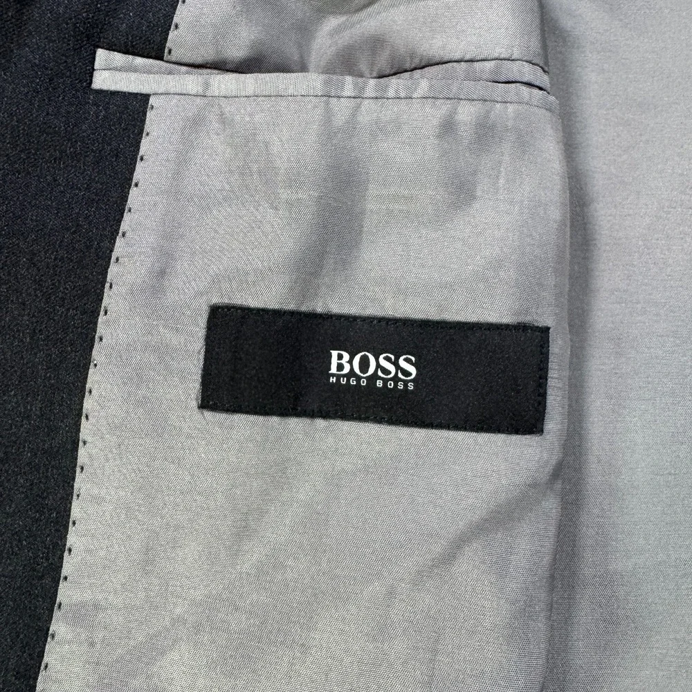 Hugo Boss Pasolini Movie Mens 42L Blazer Sport Coat Gray 100% Virgin Wool Suit